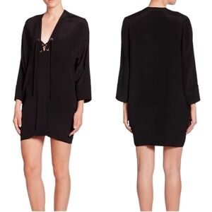 IRO Paris Alessi Shirt Dress Small Mini Tunic Lace Up EU 34